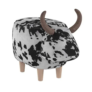 Bessie Patterned Cow Ottoman - Cute & Versatile Accent