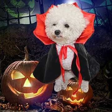 Pet Halloween Costumes - Cat Vampire Cloak, Witch Clothes for Small Medium Dogs Cats Puppy, Funny Do...