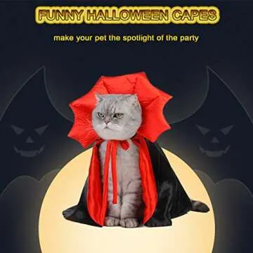 Pet Halloween Costumes - Cat Vampire Cloak, Witch Clothes for Small Medium Dogs Cats Puppy, Funny Dog Cosplay Dress Wizard Outfit, Mantle Apparel for Halloween Party