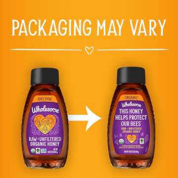Wholesome Sweeteners 16-Ounce Organic Raw Unfiltered Honey Bottle, 100% Pure, Fair Trade Certified, Non GMO Project Verified, & Gluten Free, 1 Pack