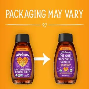 Wholesome Sweeteners 16-Ounce Organic Raw Unfiltered Honey Bottle, 100% Pure, Fair Trade Certified, Non GMO Project Verified, & Gluten Free, 1 Pack