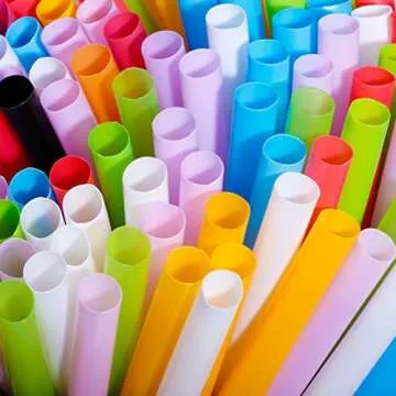 Harileminy 100 Pack Jumbo Colorful Drinking Straws