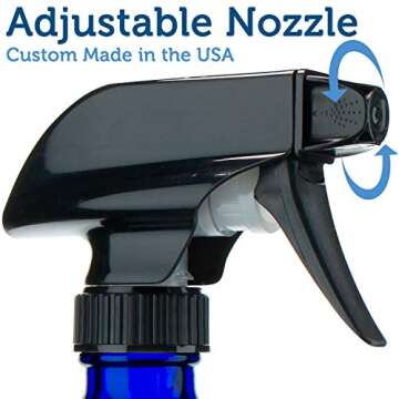 Empty Blue Glass Spray Bottles - 16 oz Refillable & BPA Free