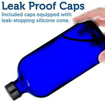 Empty Blue Glass Spray Bottles - 16 oz Refillable & BPA Free