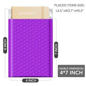 Stylish Purple Bubble Mailers 4x8 for Small Business