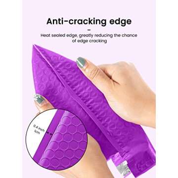 Stylish Purple Bubble Mailers 4x8 for Small Business