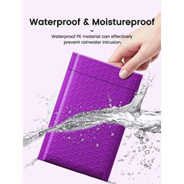 Stylish Purple Bubble Mailers 4x8 for Small Business