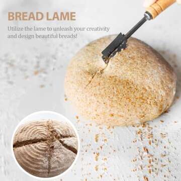 Sourdough Bread Baking Supplies, 10 Inch Round Sourdough Starter Kit, Proofing Basket for Bread Baki...