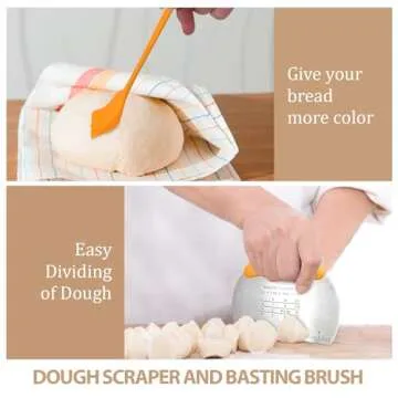 Sourdough Bread Baking Supplies, 10 Inch Round Sourdough Starter Kit, Proofing Basket for Bread Baking, Bread Making Supplies Tools, Banneton Basket Gift Set