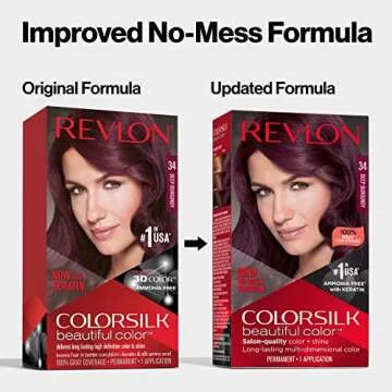 Revlon Permanent Hair Color, Permanent Hair Dye, Colorsilk with 100% Gray Coverage, Ammonia-Free, Keratin and Amino Acids, 34 Deep Burgundy, 4.4 Oz (Pack of 1)