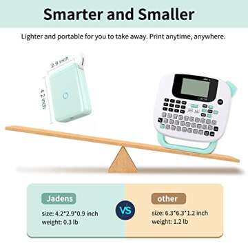 JADENS Label Maker Machine with Tape, D110 Portable Bluetooth Label Printer for Storage, Barcode, Ma...
