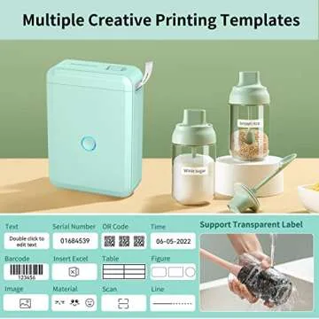 JADENS Label Maker Machine with Tape, D110 Portable Bluetooth Label Printer for Storage, Barcode, Mailing, Office, Home, Organizing, Sticker Maker Mini Label Maker with Multiple Templates, Green