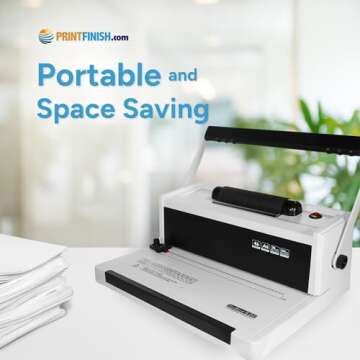 PPE S20 Coil Punch & Binding Machine - with Electric Coil Inserter - Professionally Bind Presentations and Documents - Free Crimper & 6mm Plastic COILS (Box of 100pcs), White