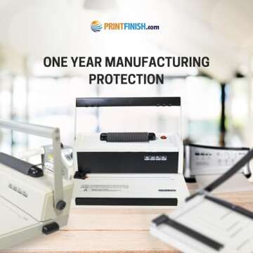 PPE S20 Coil Punch & Binding Machine - with Electric Coil Inserter - Professionally Bind Presentations and Documents - Free Crimper & 6mm Plastic COILS (Box of 100pcs), White