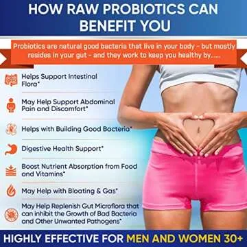 Organic Raw Probiotics 100 Billion CFU, Dr Formulated for Women and Men, Complete Adult Supplement with Prebiotics and Digestive Enzymes; 30 Capsules, Shelf Stable