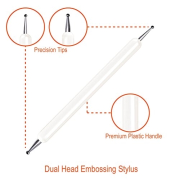 Selizo 5 Pcs Embossing Stylus Tools for Nail Art and Crafts