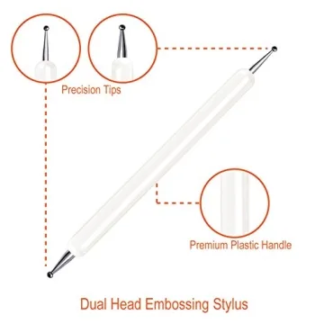 Selizo 5 Pcs Embossing Stylus Tools for Nail Art and Crafts