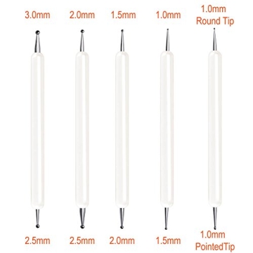 Selizo 5 Pcs Embossing Stylus Tools for Nail Art and Crafts