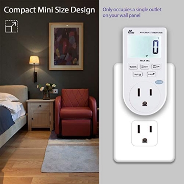 Poniie PN1500 Portable Electricity Usage Monitor for Home