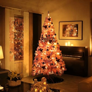 MUPATER 6ft Pre-lit Pink Christmas Tree for Holiday Cheer