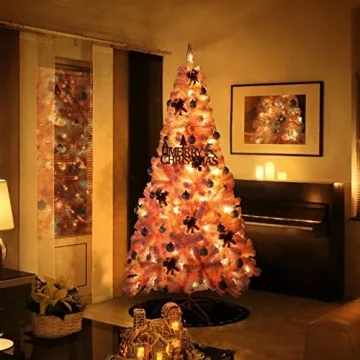 MUPATER 6ft Pre-lit Pink Christmas Tree for Holiday Cheer