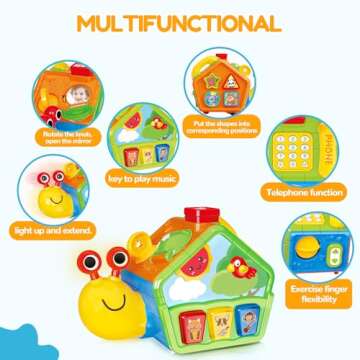 Snail Crawling Toys for 1 Year Old Boys Girls, Musical Baby Toys for 6-12 Months, Early Development ...