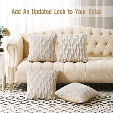 Soft Faux Wool Pillow Covers - Pack of 2, 18x18 Inches