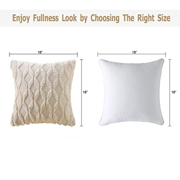 Soft Faux Wool Pillow Covers - Pack of 2, 18x18 Inches