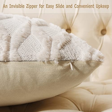 Soft Faux Wool Pillow Covers - Pack of 2, 18x18 Inches