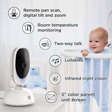 Motorola Comfort75 Baby Monitor - 5" Display & Remote Pan