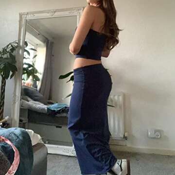 Vintage Lace Maxi Skirt Set Women 2 Piece Outfit Strapless Split Tube Top and Maxi Skirt Set Summer Going Out Streetwear (Tube-Black, S)