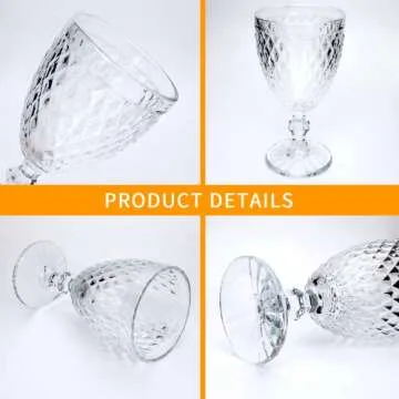 Elegant Ufrount Vintage Wine Glasses Set of 12 - 10oz