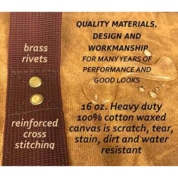 LivinWell Firewood Carrier Log Tote Bag Stands Up for Easy Wood Loading Large Heavy Duty Waxed Canvas Optional Metal Rack for Fireplace Storage Carry Basket with Closed Ends