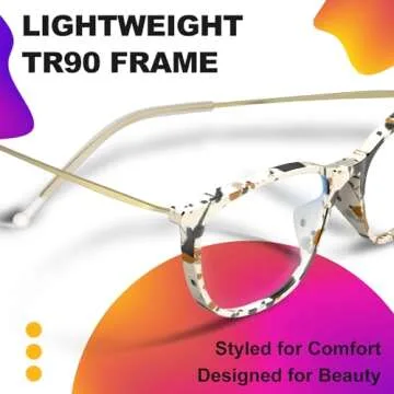 VISOONE Anti Slip TR90 Blue Light Blocking Glasses Size M Eyewear Frame with Anti Glare Eye Protection for Women GaeL