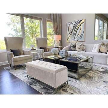 Inspire Me! Home Décor Jessica Ottoman Bench with Glamorous Design, Hidden Storage & Comfort