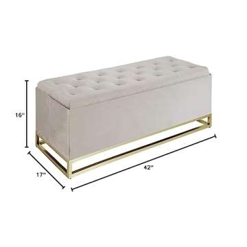 Inspire Me! Jessica Ottoman Bench with Hidden Storage