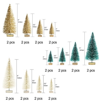 OurWarm 24PCS Mini Christmas Tree Set for Festive Decor