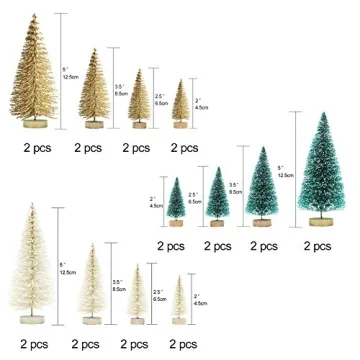 OurWarm 24PCS Mini Christmas Tree Set for Festive Decor