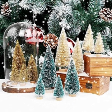 OurWarm 24PCS Mini Christmas Tree Set for Festive Decor