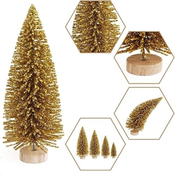 OurWarm 24PCS Mini Christmas Tree Set for Festive Decor