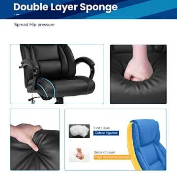 Big and Tall Office Chair 500lbs Ergonomic High Back