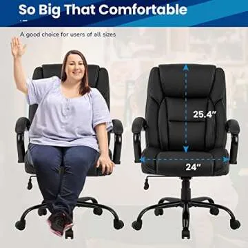 Big and Tall Office Chair 500lbs Ergonomic High Back
