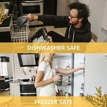 Teivio 32-Piece Kitchen Plastic Wheat Straw Dinnerware Set, Service for 8, Unbreakable Modern Dish Set - Dinner Plate/Dessert Plate/Cereal Bowl/Cup, for Apartment Essentials, Outdoor Camping,Black