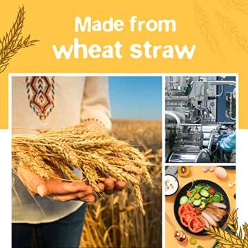 Teivio 32-Piece Kitchen Plastic Wheat Straw Dinnerware Set, Service for 8, Unbreakable Modern Dish Set - Dinner Plate/Dessert Plate/Cereal Bowl/Cup, for Apartment Essentials, Outdoor Camping,Black