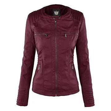 Stylish Removable Hoodie Women's Motorcycle Jacket