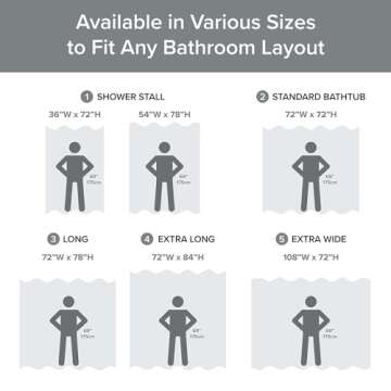 Madison Park Shower Curtain Waffle Weave Striped Pieced Design Fabric Shower Curtains for Bathroom with 3M Scotchgard Moisture Management Premium Spa Quality Modern Standard 72"x72" Grey