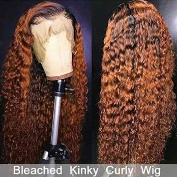 24 Inch Lace Front Wigs T-part Human Hair Wigs Middle Part Curly Wave Lace Front Wigs for Black Women 150% Density Brazilian Virgin Human Hair Kinky Curly Lace Front Wig with Baby Hair Natural Color