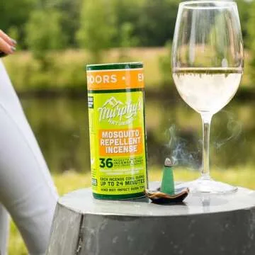 Murphy’s Naturals Mosquito Repellent Incense Cones (36 Count) | Ceramic Burning Dish Included | Proven, Natural Ingredients Like Rosemary, Lemongrass and Citronella | Each Cone Protects 24+ Minutes