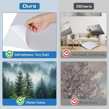 HIRESC 8 Pack Art Acoustic Panels Sound Proof Foam for Walls, 48X32 Inches Decorative Sound Absorbing Panels for Bedroom, Adhesive Included, Mountain