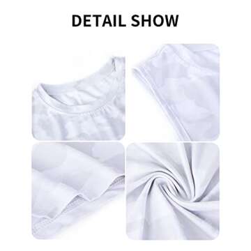 LURANEE Womens Cropped Tank Tops,Cute Crop Tank Top for Women Teens Girls Trendy Sleeveless Short Tops Summer Quick Dry Workout Gym Athletic Clothes Active Wear Outfits Tshirts Camo White